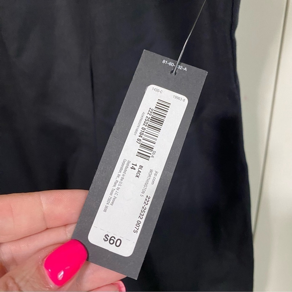 Worthington black sheath dress with lace sheer top detail sleeveless NWT size 14 - Picture 13 of 13